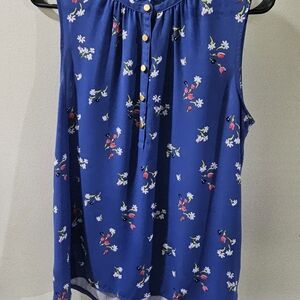 LOFT Blue Buttoned Blouse